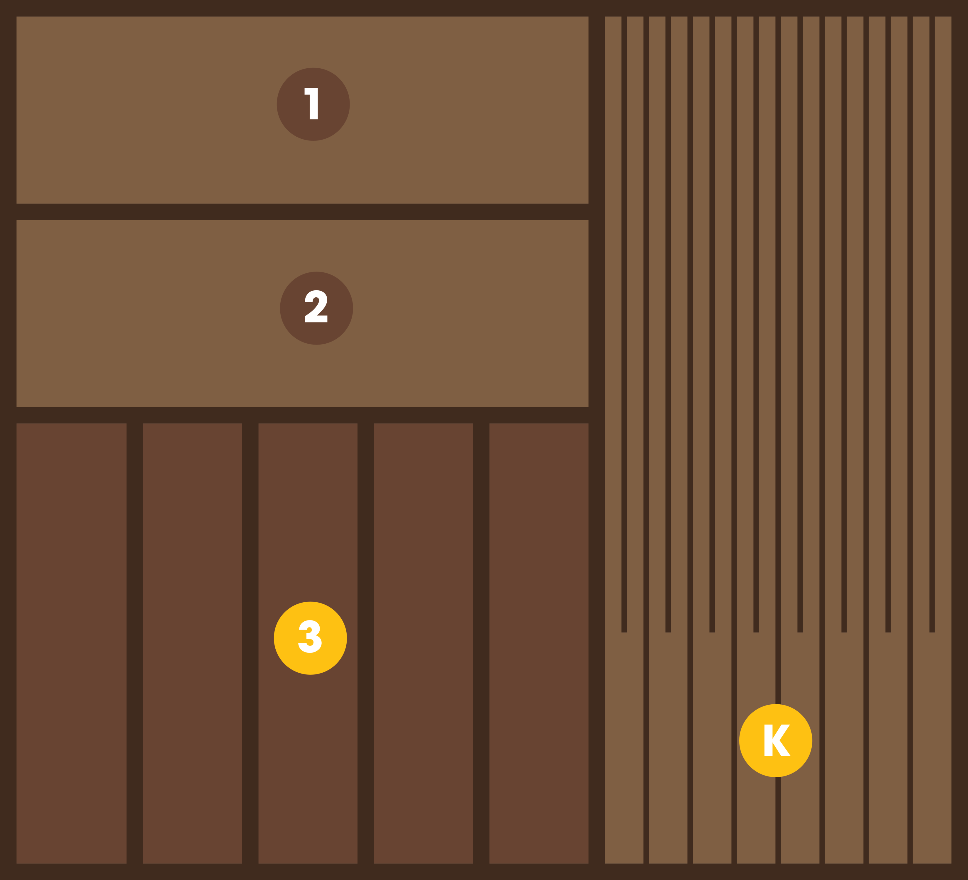 Layout K3 — Knife + Flatware